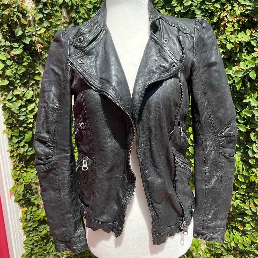 ZARA XS Leather Biker Moto Jacket